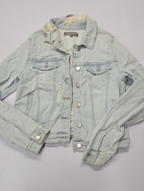 Just USA Light Blue Distressed Denim Jacket